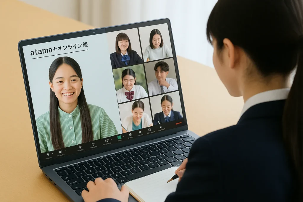 生徒がアタマプラスで熱心に勉強している様子